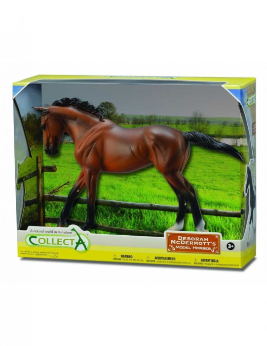 Figurina in cutie Iapa Thoroughbred Bay pictata manual WB Collecta