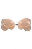 BRA242-152 Sutien din silicon cu armatura, bej nude, Push Up, a