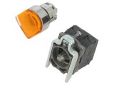 Comutator Rotativ 22mm cu LED Portocaliu 2NC/NO