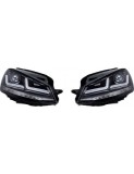 Set 2 faruri LED pentru VW Golf VII (2012-2016) Negru LEDriving Xenon / pozitie Halogen Osram