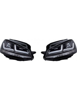 Set 2 faruri LED pentru VW Golf VII (2012-2016) Negru LEDriving Xenon / pozitie Halogen Osram foto