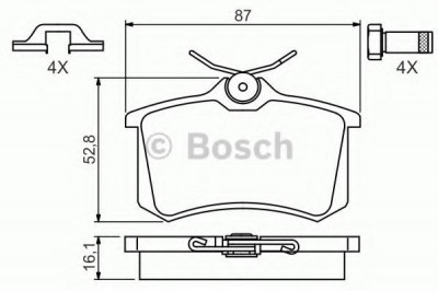 Set placute frana,frana disc VW CADDY III Combi (2KB, 2KJ, 2CB, 2CJ) (2004 - 2016) BOSCH 0 986 494 621 foto