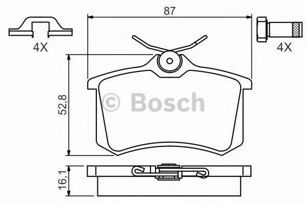Set placute frana,frana disc VW GOLF V (1K1) (2003 - 2009) BOSCH 0 986 494 621