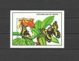 GHANA 1992 FAUNA FLUTURI, Nestampilat