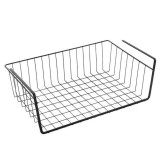 Suport metalic tip cos pentru depozitare sub raft Pufo pentru casa si bucatarie, multifunctional, 31 x 26 cm, negru