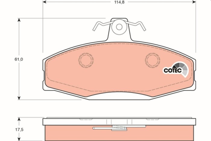 TRW GDB1280 COTEC set placute frana,frana disc