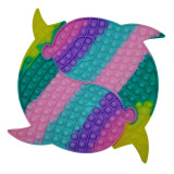 Jucaria antistres, Pop it Grand, model delfini siamezi, 41 cm, multicolor