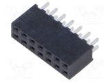 Conector şiruri pini mamă PIN 14 2mm aurit THT soclu drept SAMTEC