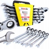 Trusa set chei combinate cu clichet articulate 8-19mm 6piese, cap flexibil (M58604)