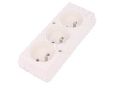 Conector Alimentare AC Splitter 2P PE 250V 16A Alb