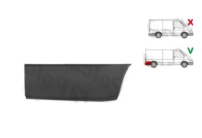 Segment reparatie colt aripa spate Ford Transit (Ve64), 1992-2000; Transit (Ve83), 06.1994-07.2000; model: lungime, montare spate, dreapta, inferior; foto