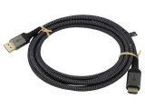 Cablu DisplayPort la HDMI Goobay 3m textil negru-gri 78966