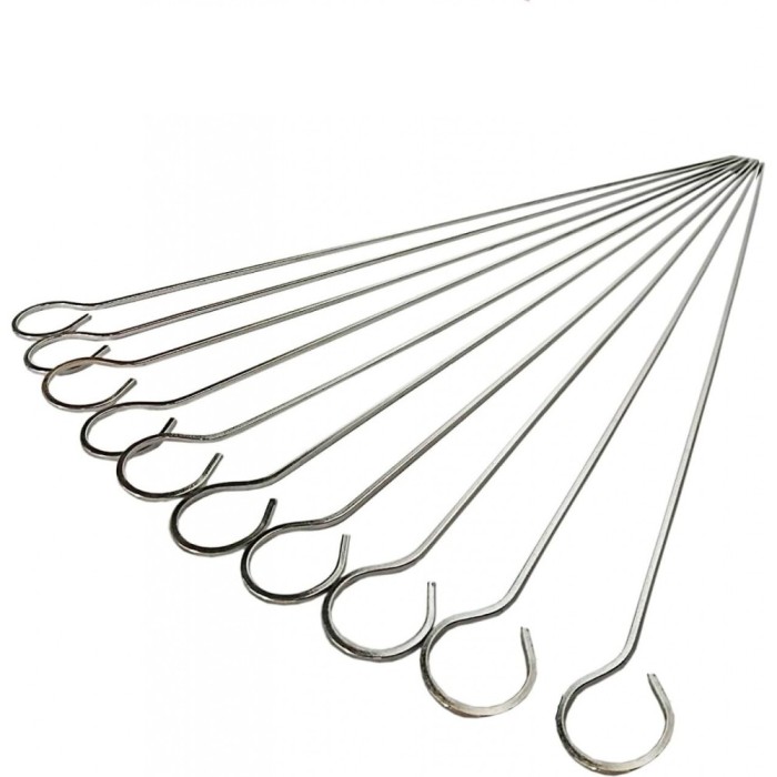 Set 10 bete pentru frigarui, lungime 35 cm, otel inoxidabil, argintiu
