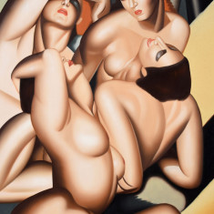 Nuduri - pictura Art Deco ulei pe panza REST13