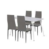 Renton 4+1 set de sufragerie gri-negru