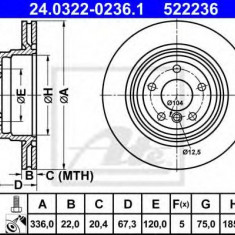 Disc frana BMW X1 (E84) (2009 - 2015) ATE 24.0322-0236.1