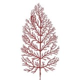 Ramură Decorativă de Crăciun Ferigă cu Glitter Roșu 70cm pentru Aranjamente Fest, CMCLASS