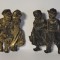 Doua aplice vechi decorative din antimoniu - scene copii - cca. 1900