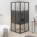 Cabina de dus cu dungi, negru, 70x70x180 cm, ESG GartenMobel Dekor, vidaXL