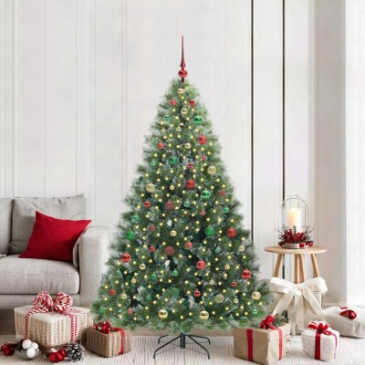 vidaXL Brad de Crăciun artificial cu 300 LED Verde 180 cm PE și PVC 3397856 foto