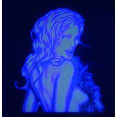 Sticker transparent cu imagine uv invizibila fluorescenta - Schelet