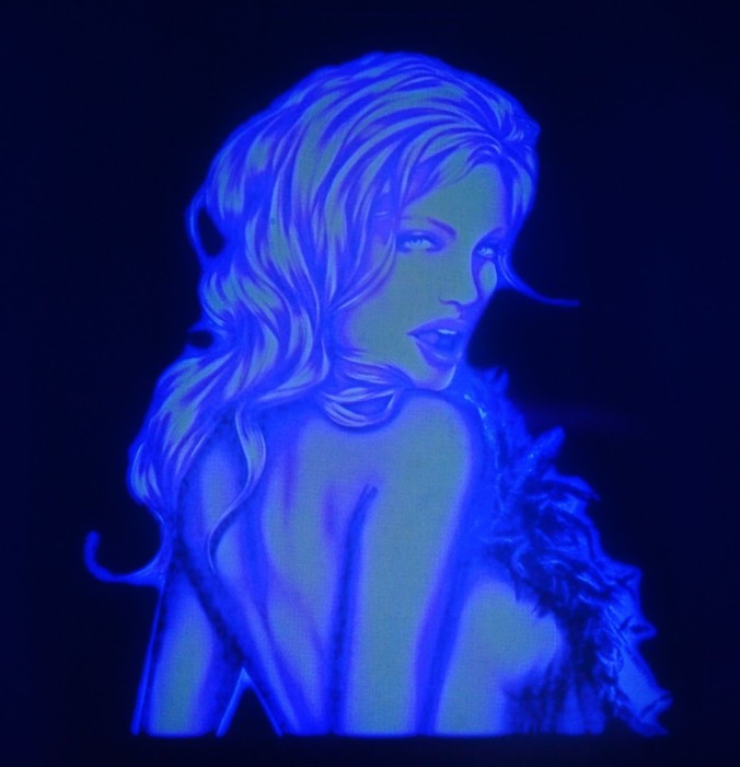 Sticker transparent cu imagine uv invizibila fluorescenta - Schelet