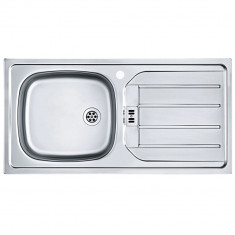 Chiuveta bucatarie Franke ESL 614 DR Dekor, 1 cuva, Picurator dreapta, 86 x 43.5 cm, Inox