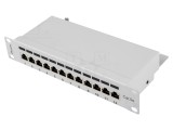 Patch Panel LANBERG 12 Porturi Cat 5e 10" RACK Alb