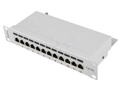 Patch Panel LANBERG 12 Porturi Cat 5e 10&amp;quot; RACK Alb foto