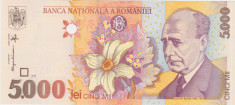 ROMANIA 5000 lei 1998 UNC foto