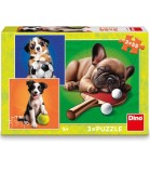 Puzzle pentru Copii C&acirc;ini 3X55 Piese