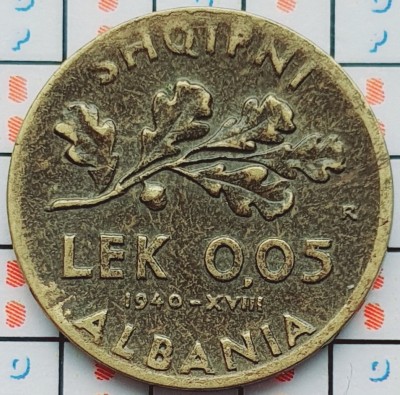 Albania 0.05 leke 1940 - km 27 - A032 foto