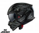 Casca pentru scuter - motocicleta Axxis model Hunter SV ONI B2 gri mat mat (ochelari soare integrati) &ndash; masca (protectie) barbie si cozoroc detasabile