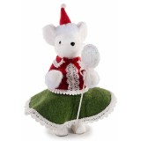 Figurina Soricel Fetita Craciun textil multicolor cm 12,5 x 15 x 30 H