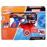 Blaster cu 10 sageti din spuma, Nerf, Captain America, F9717
