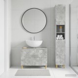 Cumpara ieftin Set de dulapuri pentru baie, 2 piese DELFT Gri Beton