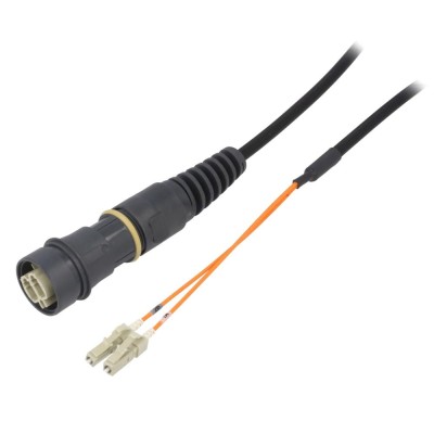 Patch cord cu fibra, duplex multimod (MM), Buccaneer 6000, 2 pini, BULGIN, PXF6051BAB, T269487 foto