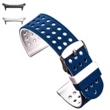 Curea silicon cu doua fete compatibila Samsung Galaxy Watch Ultra, Alb/Albastru