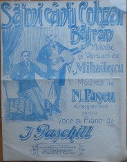 Partitura sa-mi canti Cobzar Batran, muzica N. Pascu, versuri V. Mihailescu