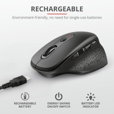 Mouse fara fir trust ozaa rechargeable wireless mouse - blue specifications general height of main foto