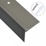 Profile trepte &icirc;n formă de F, 15 buc., maro, 134 cm, aluminiu