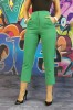 Pantaloni Dama Eleganti Talie Inalta Verzi, Material Elastic, Buzunare, Marimi S/M, M, L/XL - Fabricat in Turcia