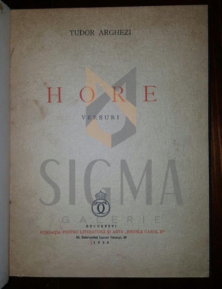 Tudor Arghezi Hore Poezii 1939 Okazii Ro