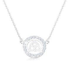 Colier din argint 925 - nod celtic, zirconii, lan? spiralat foto