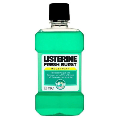 Apa de Gura Listerine Fresh Burst, 250 ml, Menta, Alcool, Apa de Gura cu Alcool, Apa de Gura Listerine, Apa de Gura Mentolata, Produse Ingrijire Denta foto