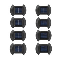 Set 8 lampi solare cu LED pentru perete, scari, lumina bidirectionala alba