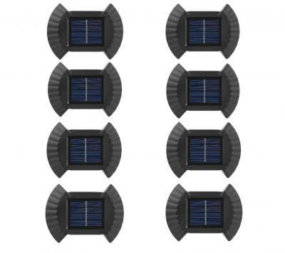 Set 8 lampi solare cu LED pentru perete, scari, lumina bidirectionala foto