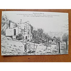 Carte postala, desen uerre de 1914-15, 1 es Enviros de Pont a Mousson, 1916