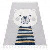 Covor YOYO GD50 gri / alb - Ursuleț pentru copii, structural, senzorial Franjuri, 80x150 cm