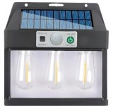 Lampa Solara Led cu Senzor de Miscare 15x16cm de Perete, cu 3 Becuri